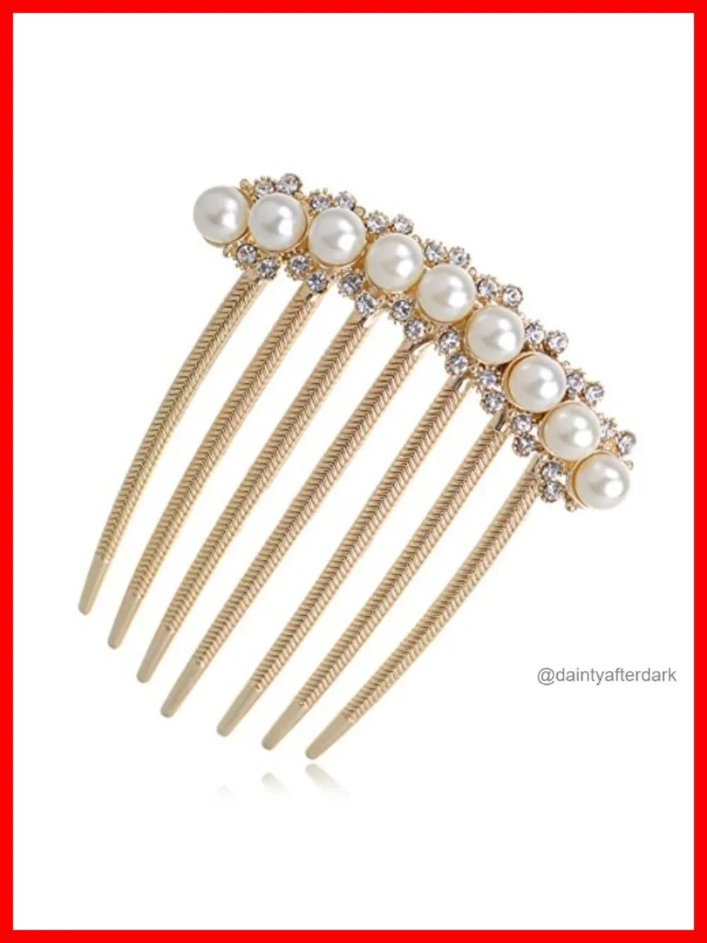 Bridal Rhinestone Pearl Crystal Hair Comb - Claw Hairpin